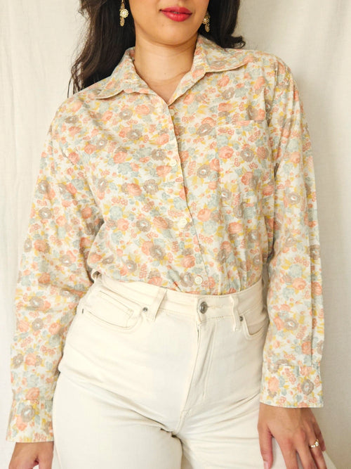 Coralie - vintage overhemd, katoen | XL