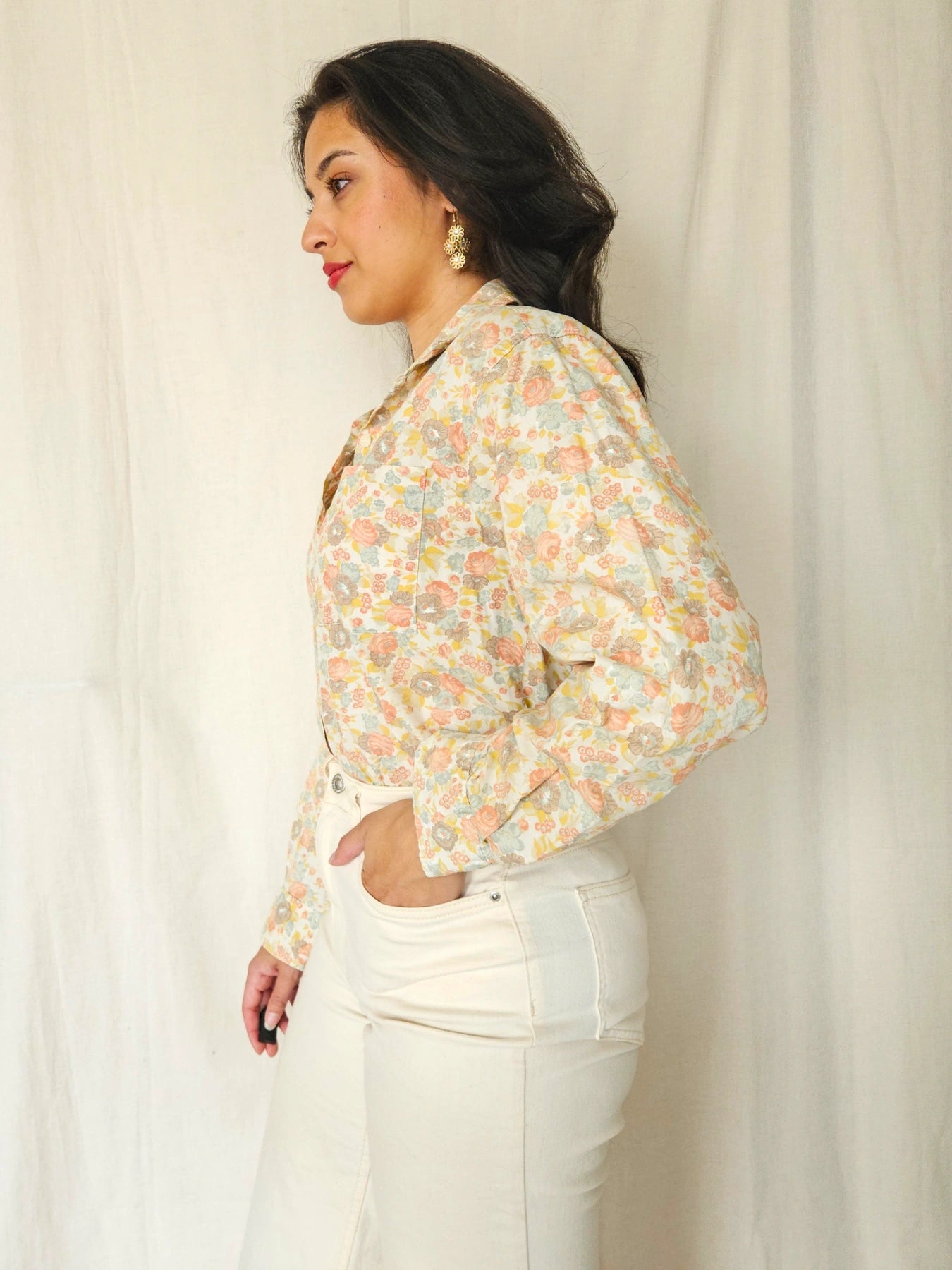 Coralie - vintage overhemd, katoen | XL