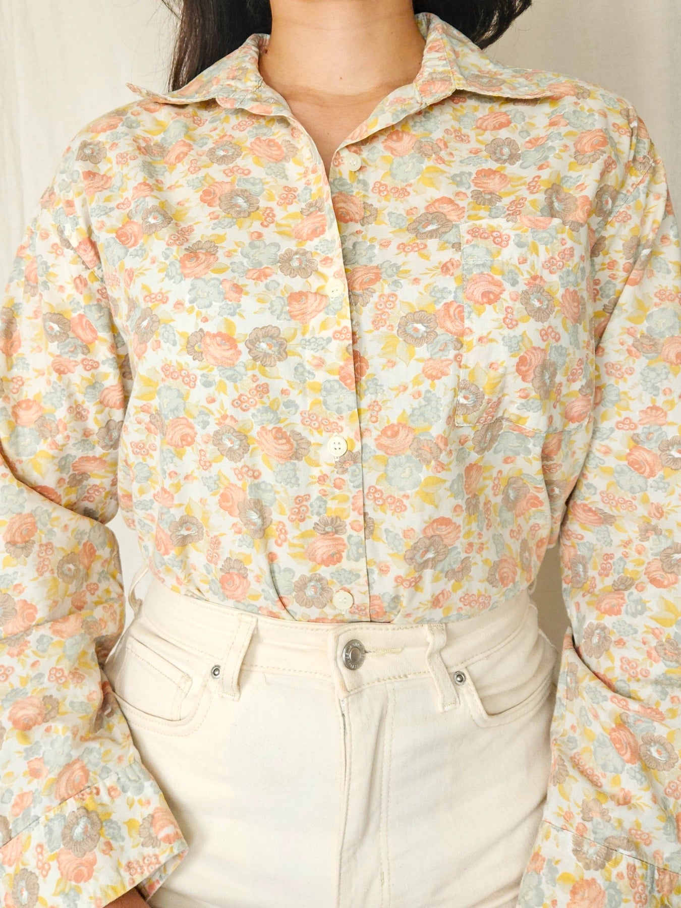 Coralie - vintage overhemd, katoen | XL
