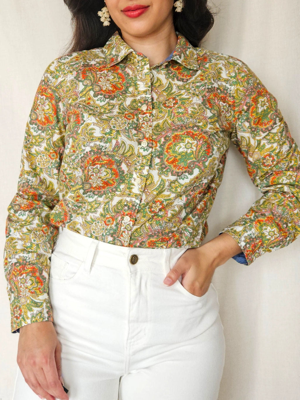 Cosima - vintage overhemd, katoen | S