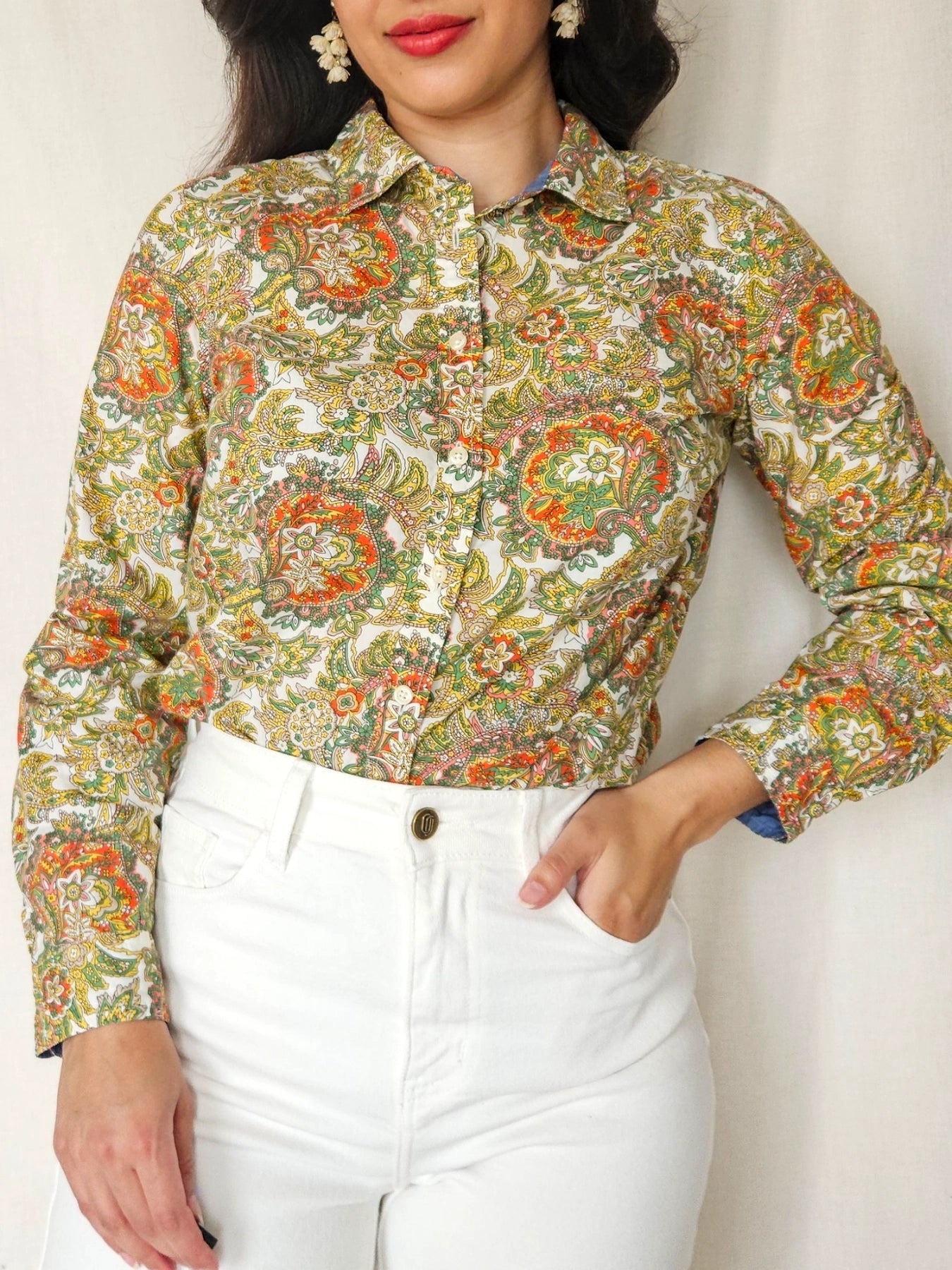 Cosima - vintage overhemd, katoen | S