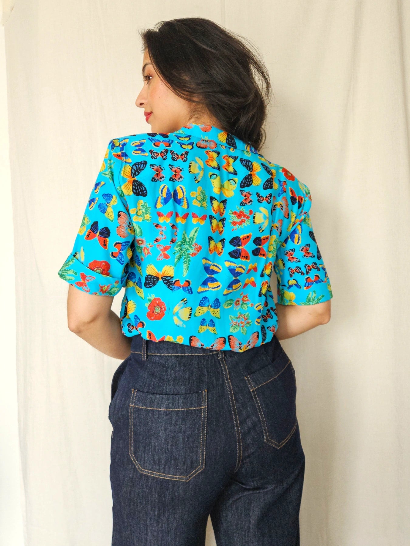 Papilio - vintage blouse met vlinders | M