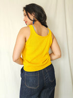 Ianthe - gele gebreide vintage top | M