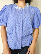 Violette - lichtpaarse vintage blouse | XL