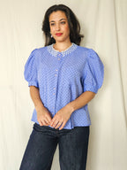 Violette - lichtpaarse vintage blouse | XL