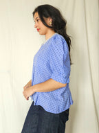 Violette - lichtpaarse vintage blouse | XL