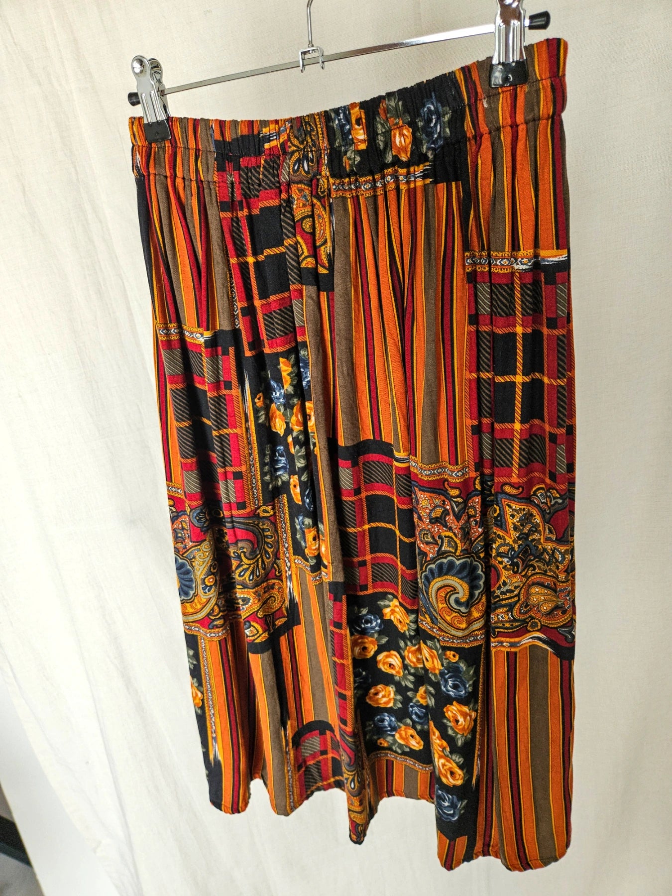Yvette - kleurrijke vintage rok, viscose | S