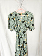 Nerina - groene vintage jurk, viscose | XL