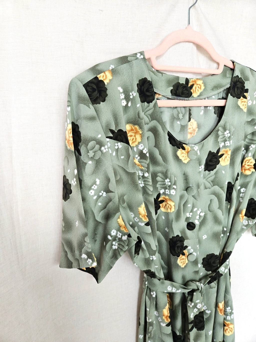 Nerina - groene vintage jurk, viscose | XL