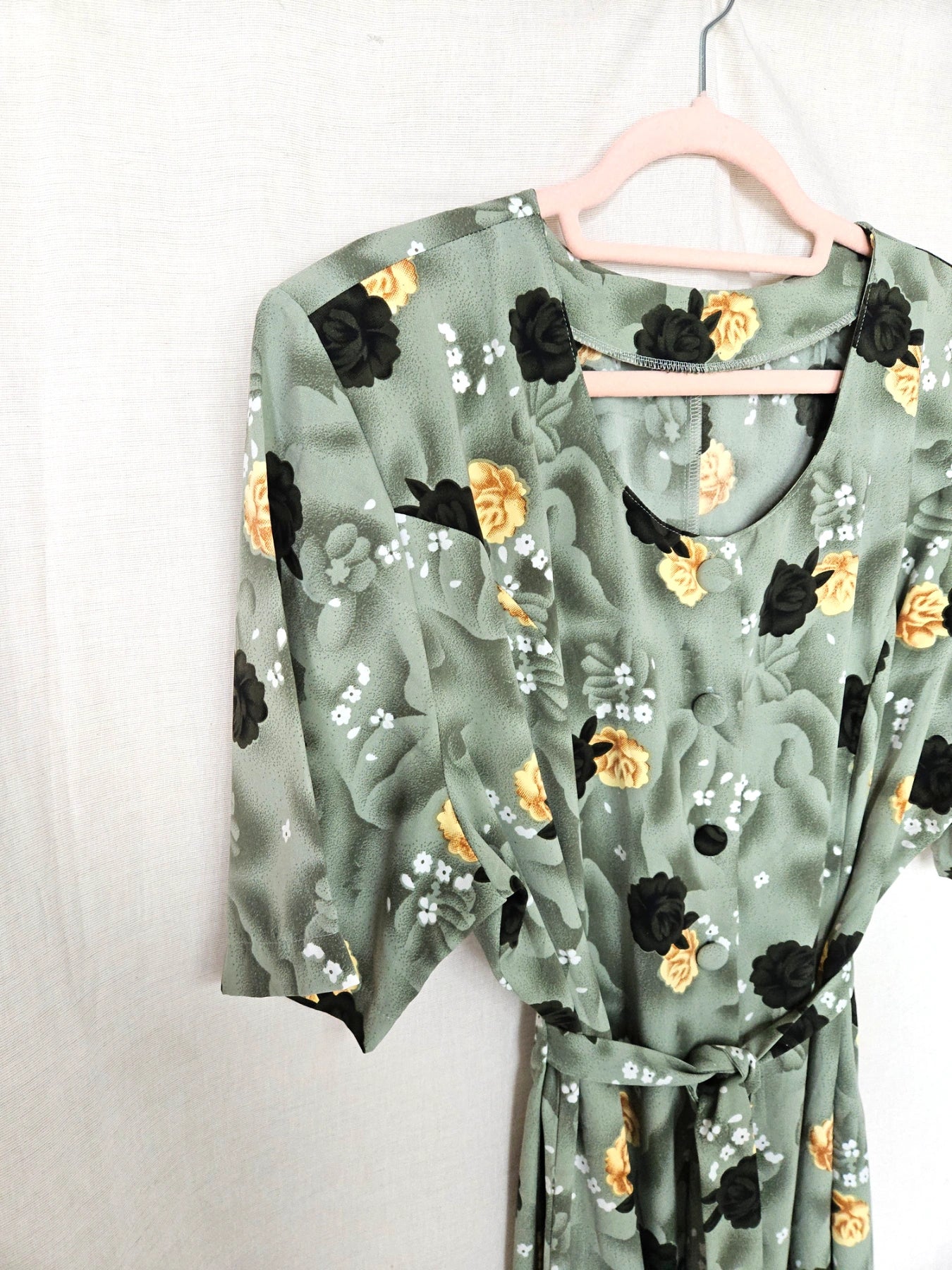 Nerina - groene vintage jurk, viscose | XL