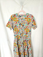 Elara - vintage midi jurk, katoen | M