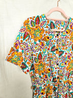 Elara - vintage midi jurk, katoen | M