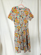Elara - vintage midi jurk, katoen | M