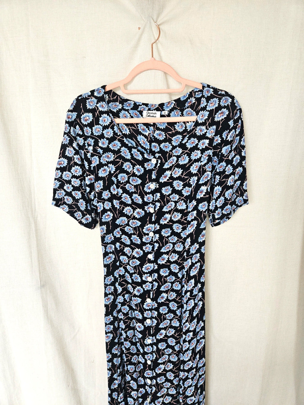 Nyra - lange vintage jurk, viscose | M