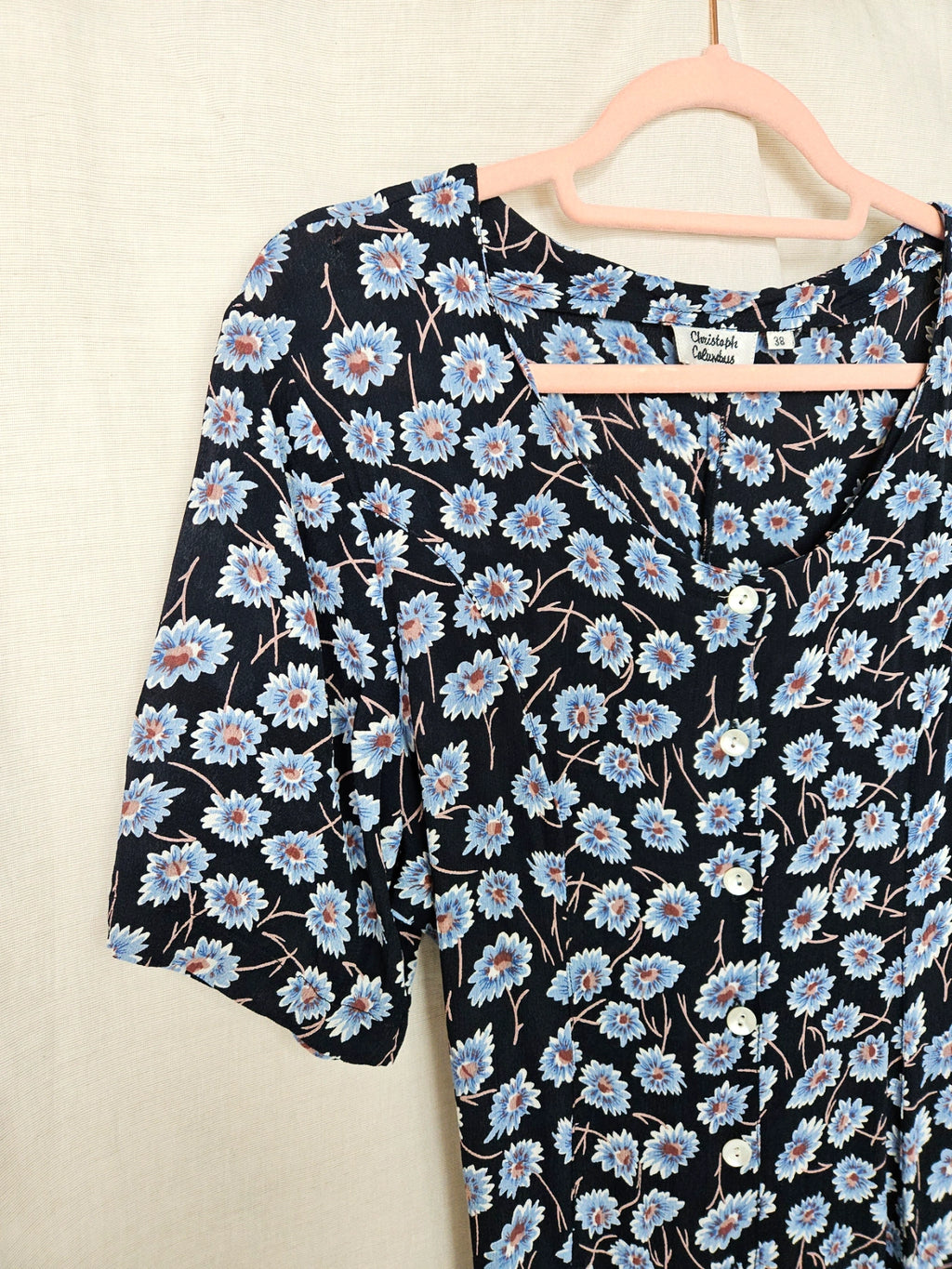 Nyra - lange vintage jurk, viscose | M