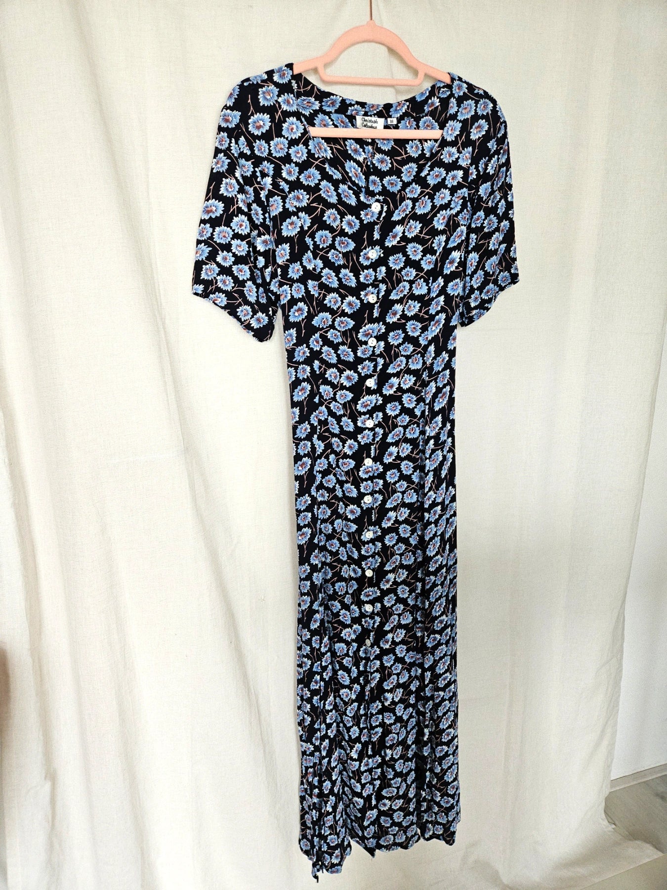 Nyra - lange vintage jurk, viscose | M
