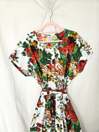Fiora - vintage jurk met bloemenprint, katoen | 3XL
