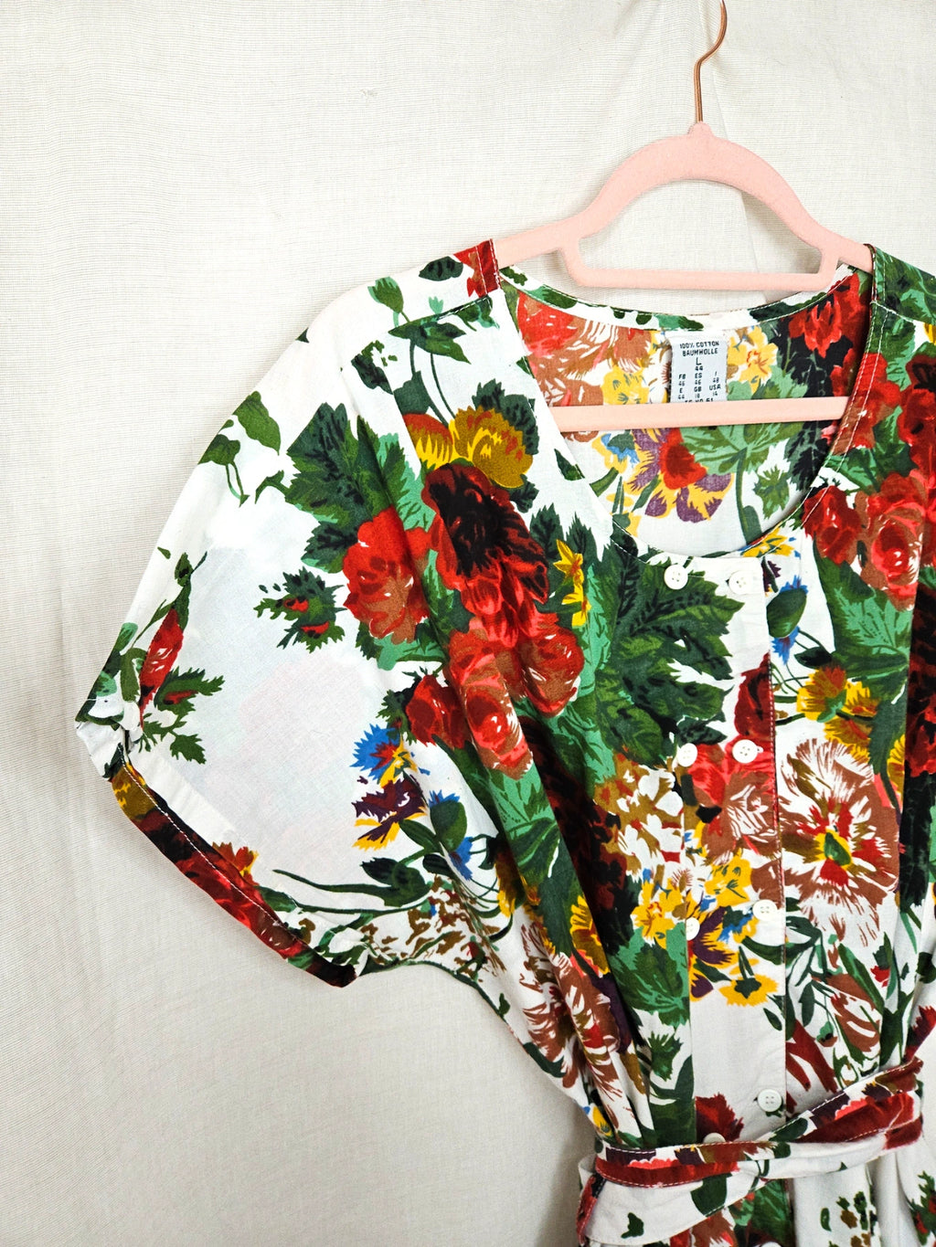Fiora - vintage jurk met bloemenprint, katoen | 3XL