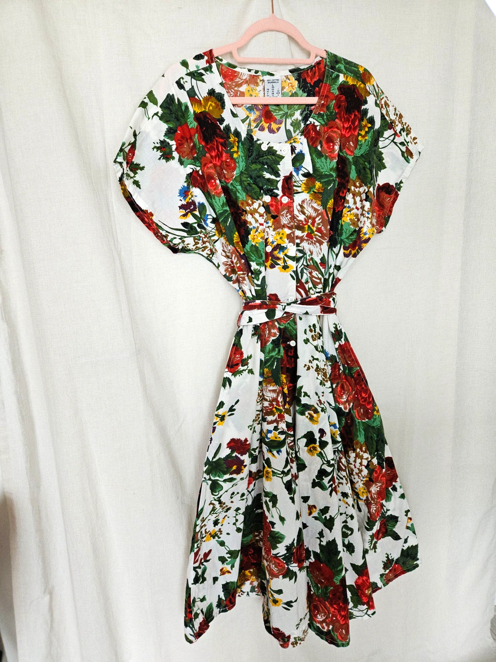 Fiora - vintage jurk met bloemenprint, katoen | 3XL