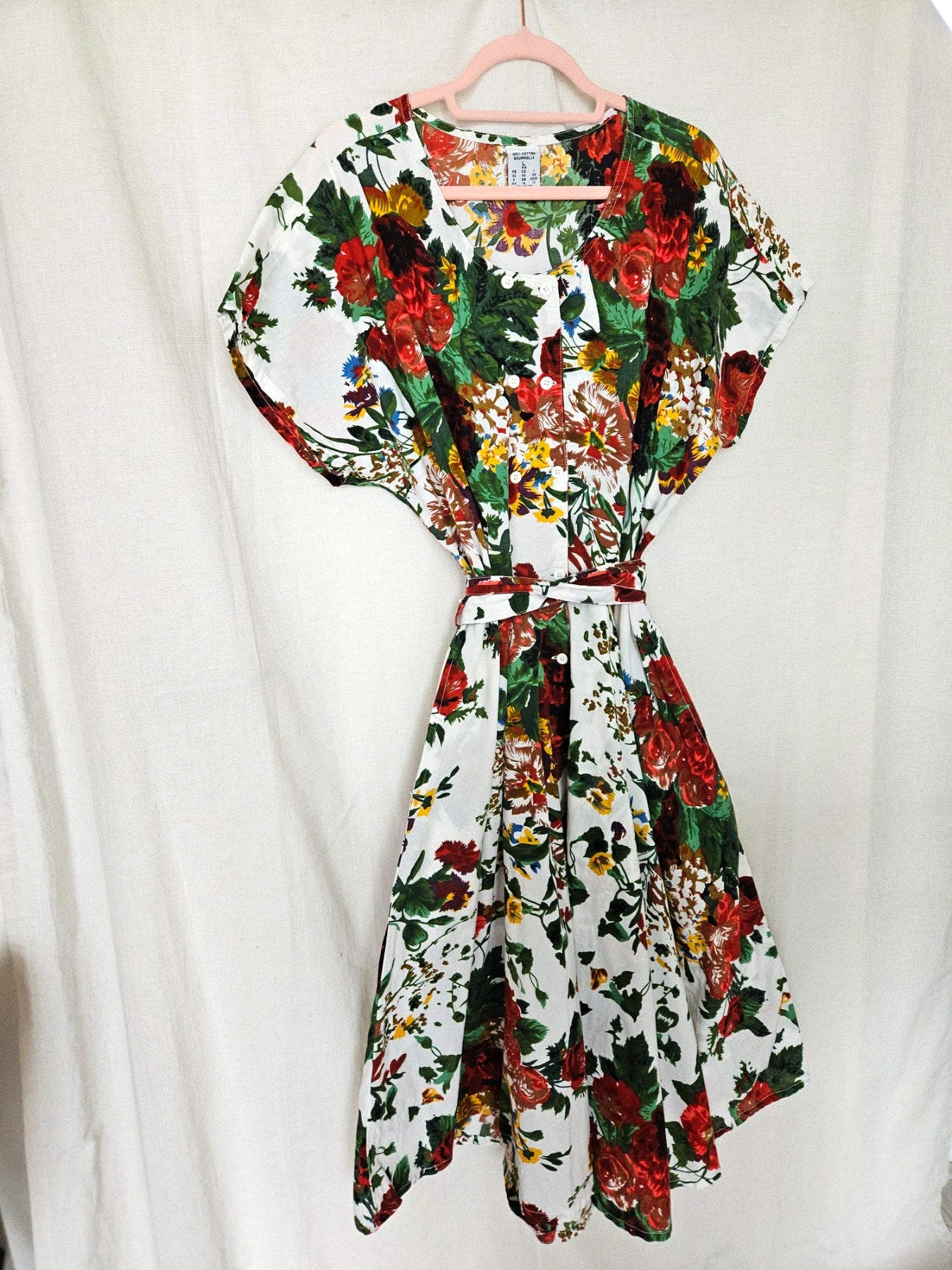 Fiora - vintage jurk met bloemenprint, katoen | 3XL
