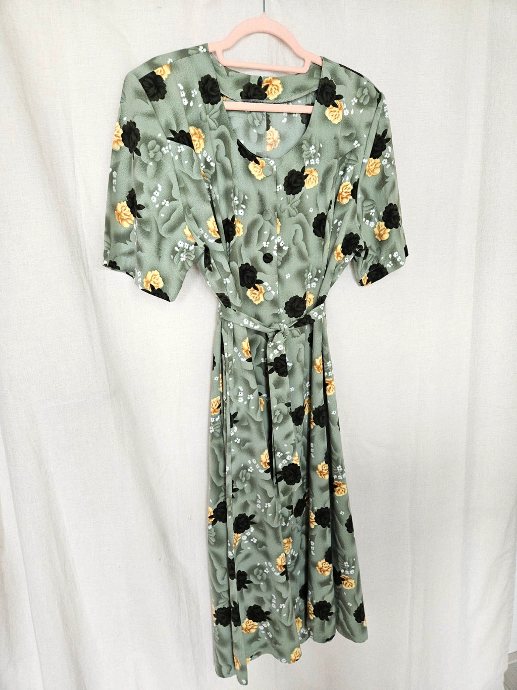 Nerina - groene vintage jurk, viscose | XL