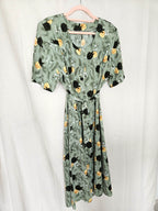 Nerina - groene vintage jurk, viscose | XL