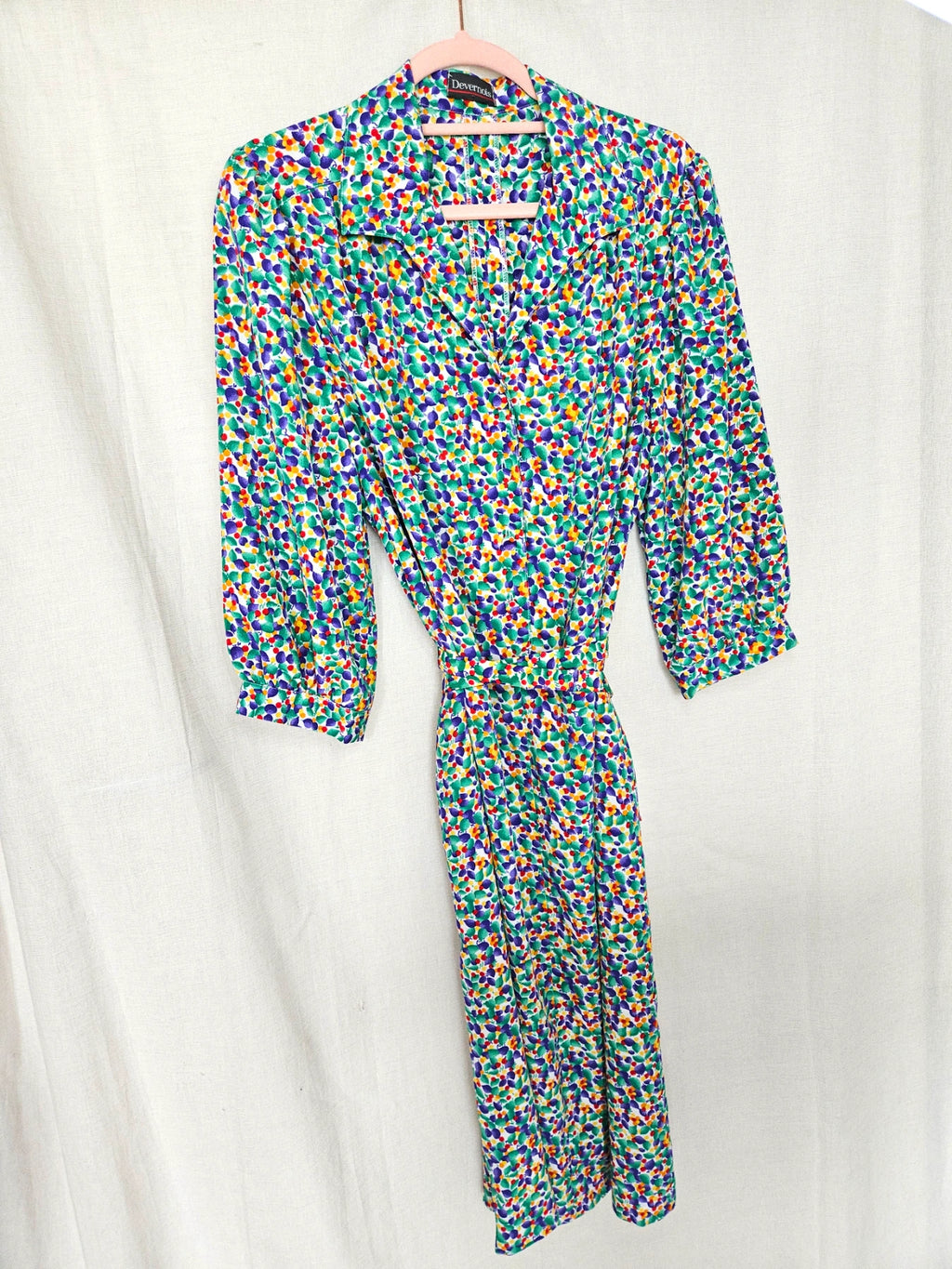 Elodie - midi vintage jurk met stippen, viscose | XL