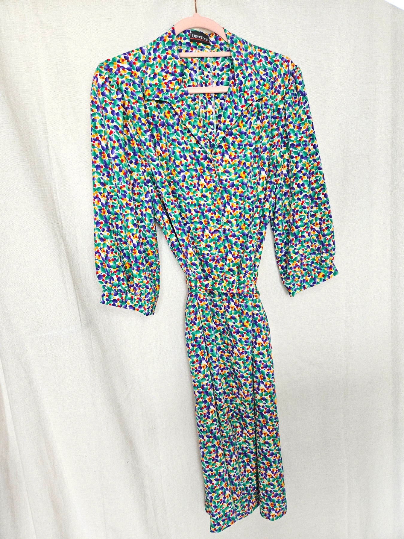 Elodie - midi vintage jurk met stippen, viscose | XL