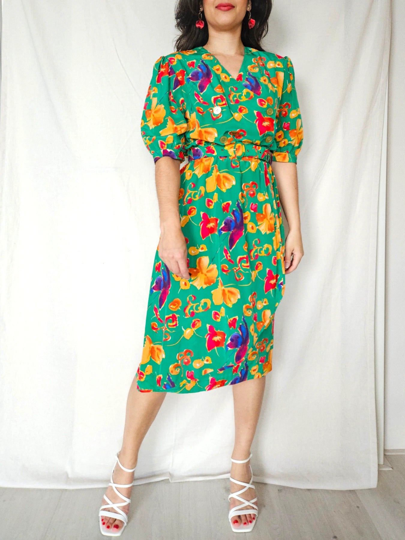 Gloria - groene vintage jurk, viscose | M