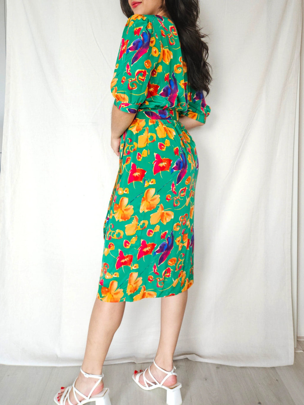 Gloria - groene vintage jurk, viscose | M