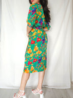 Gloria - groene vintage jurk, viscose | M
