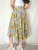 Lyra - vintage rok met ruffles, viscose | S