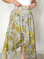 Lyra - vintage rok met ruffles, viscose | S