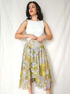 Lyra - vintage rok met ruffles, viscose | S