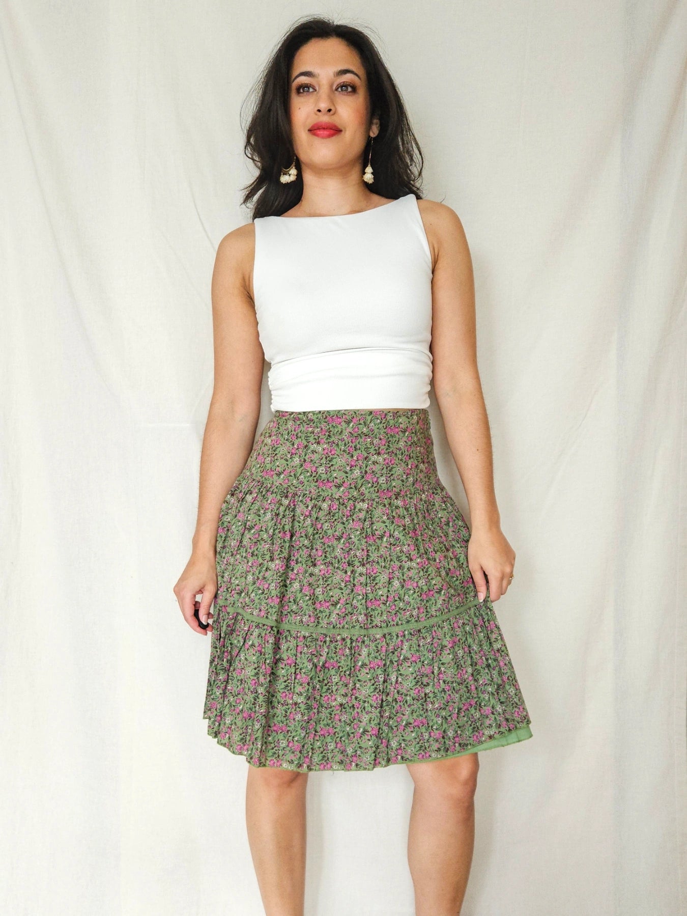 Linnea - korte vintage rok, katoen | S