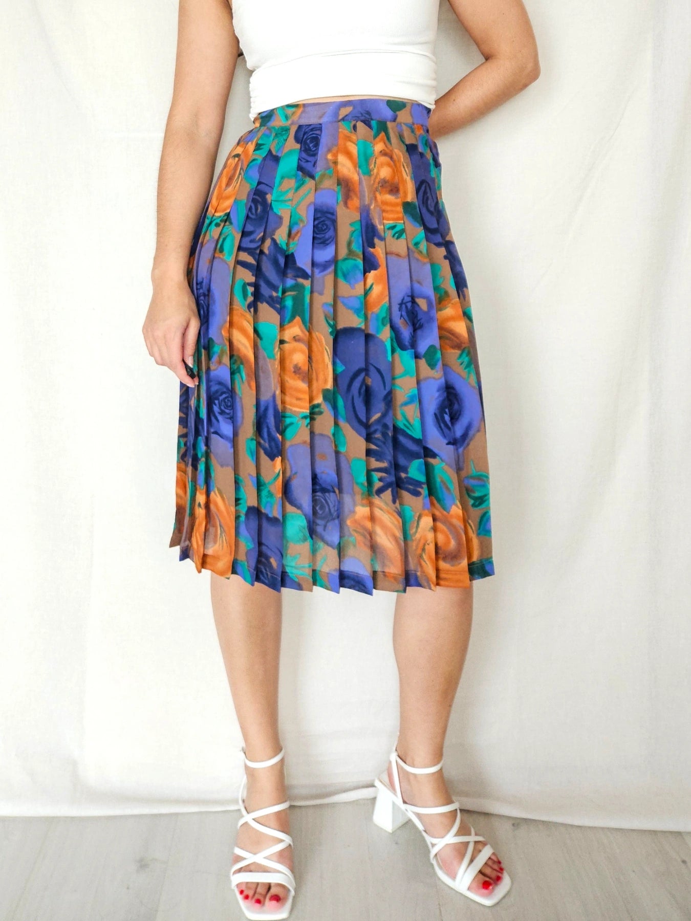 Nora - vintage rok met bloemenprint | XXL