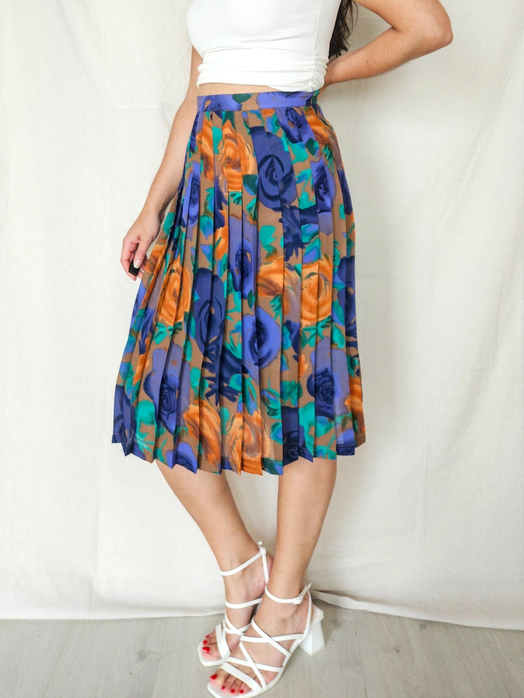 Nora - vintage rok met bloemenprint | XXL