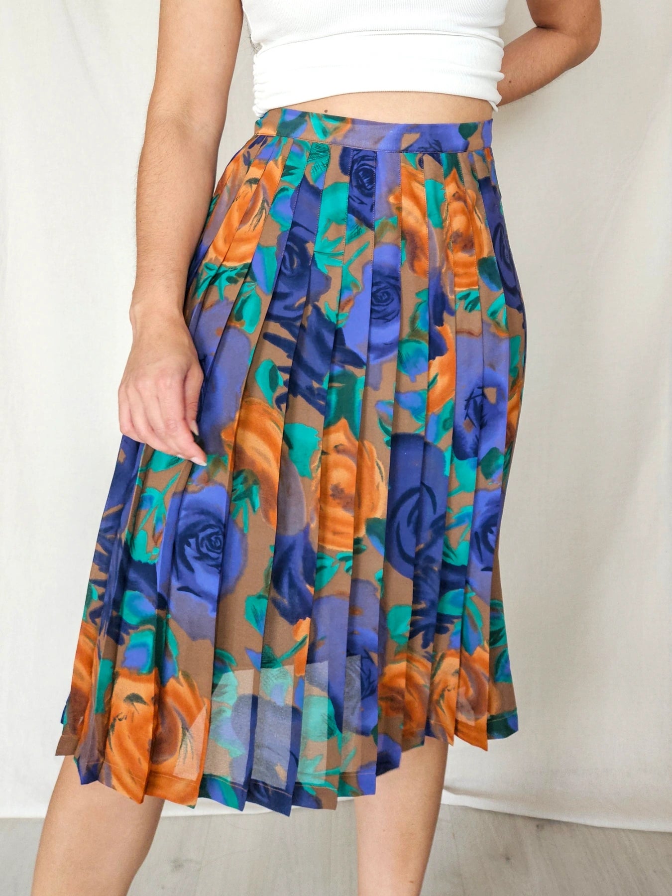 Nora - vintage rok met bloemenprint | XXL