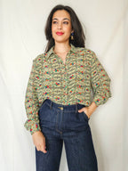 Clio - vintage blouse met bloemenprint | XL