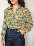 Clio - vintage blouse met bloemenprint | XL
