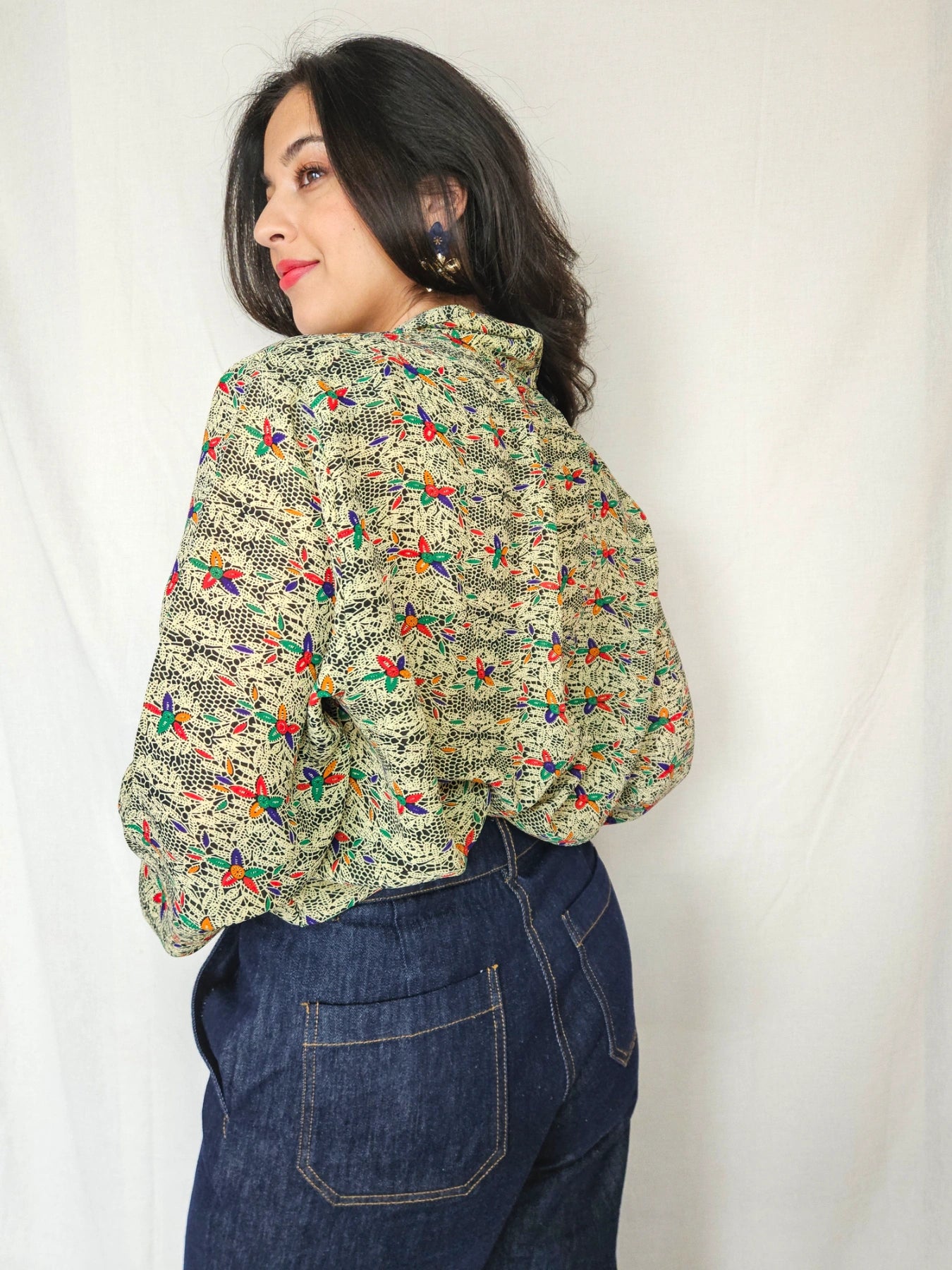 Clio - vintage blouse met bloemenprint | XL