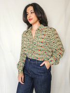 Clio - vintage blouse met bloemenprint | XL