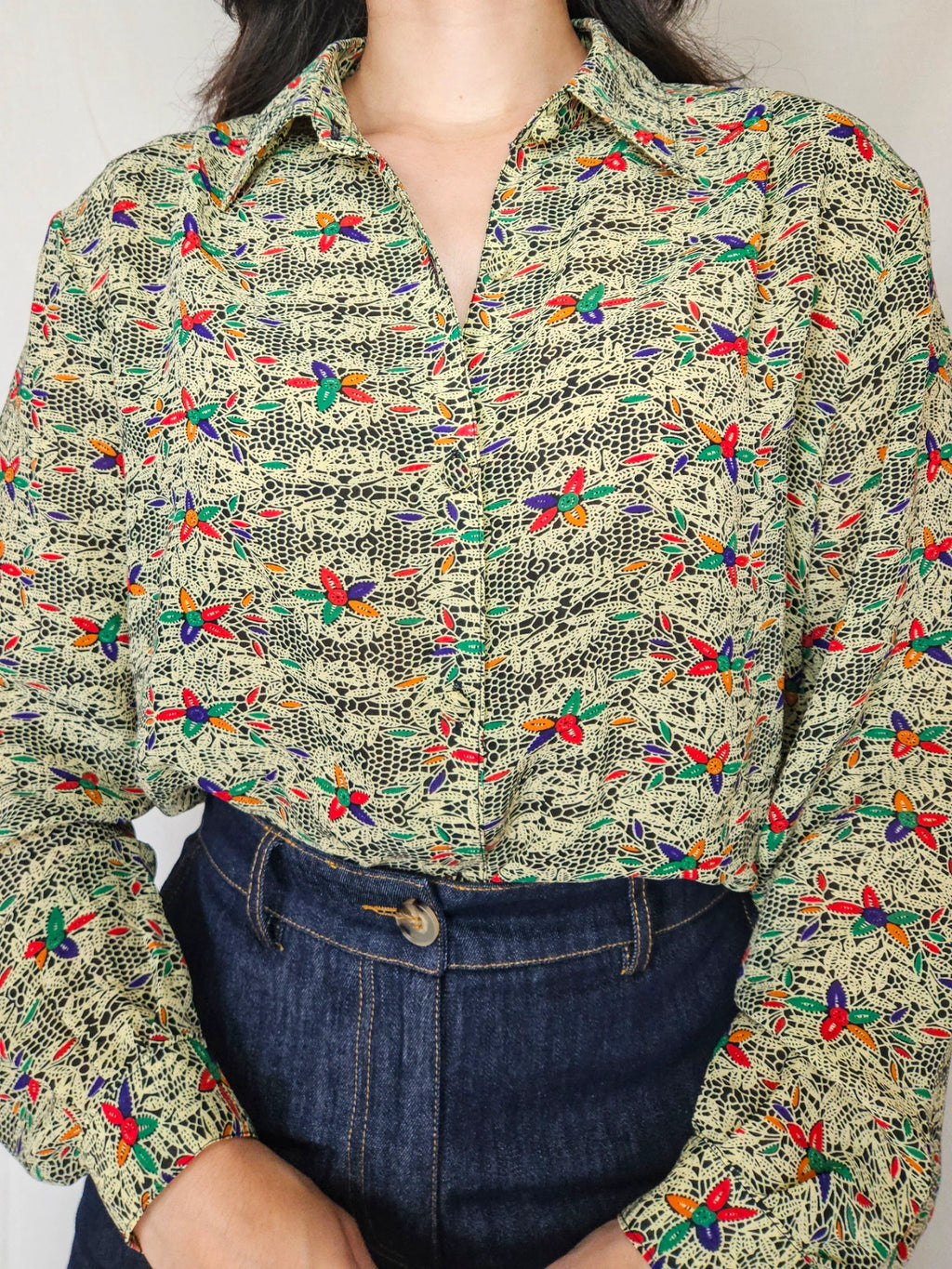 Clio - vintage blouse met bloemenprint | XL