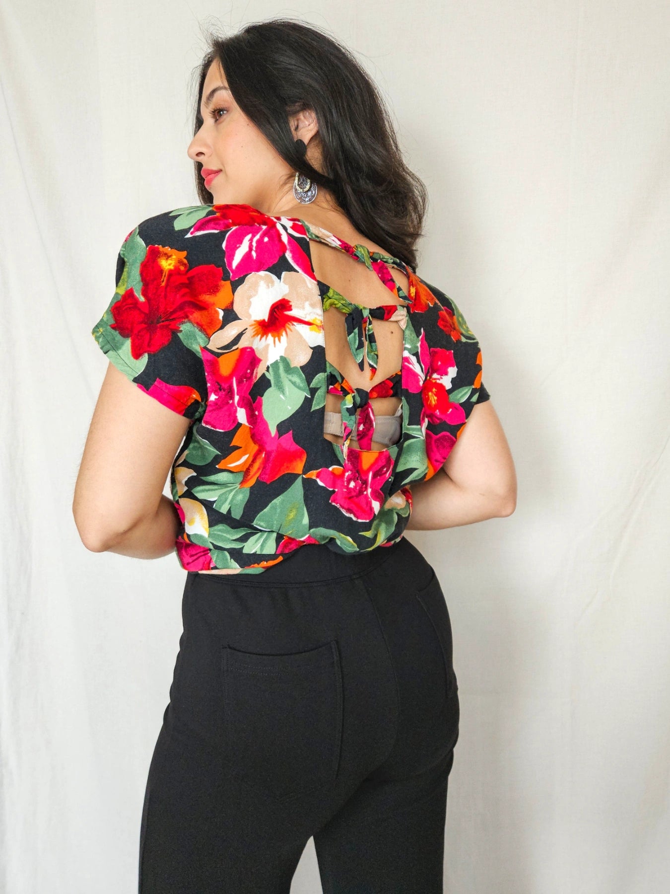 Maris - vintage top met bloemenprint | M