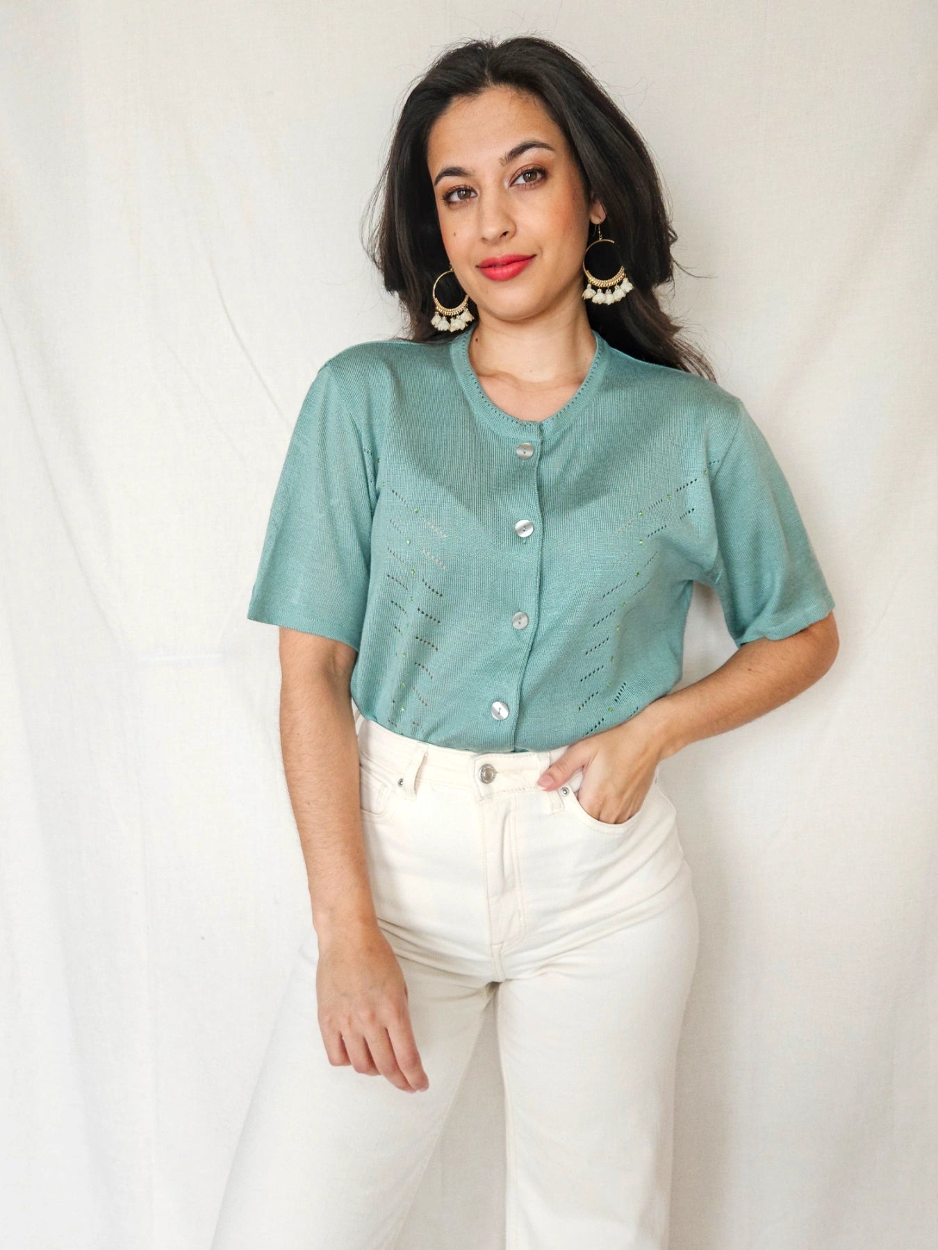 Mira - gebreide vintage top | L