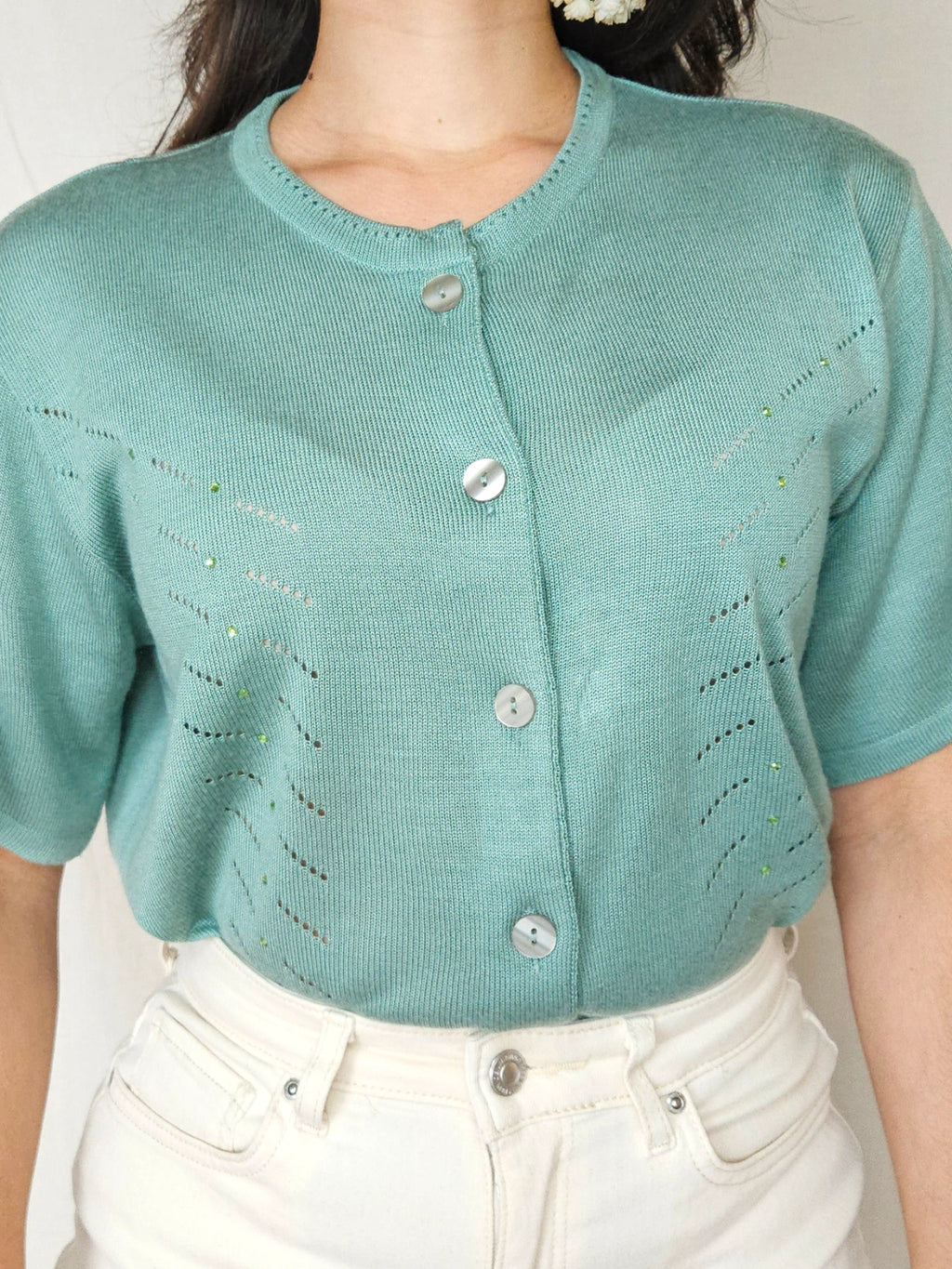 Mira - gebreide vintage top | L
