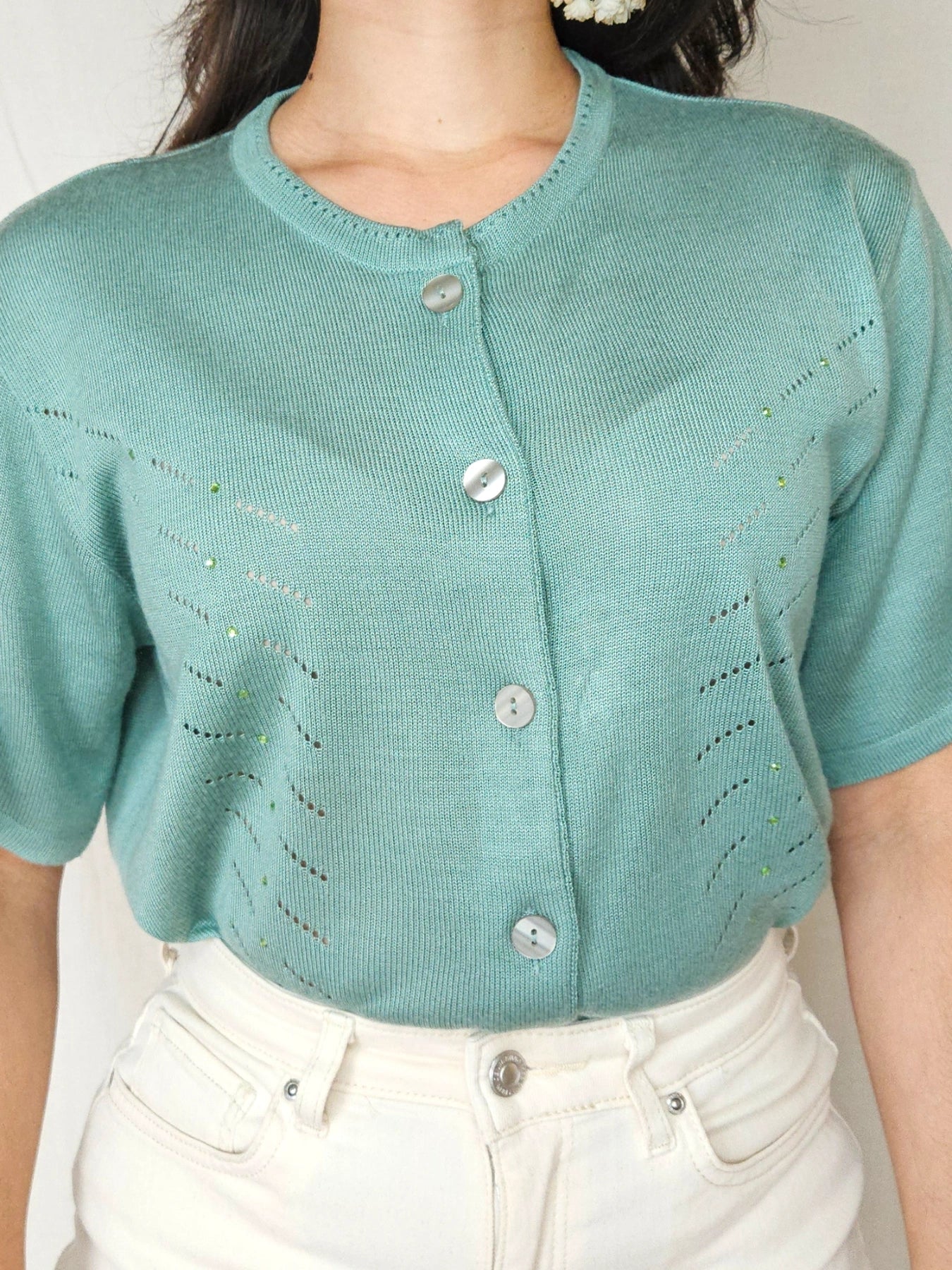 Mira - gebreide vintage top | L
