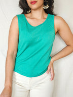 Alma - zeegroene vintage top | M