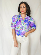 Delia - vintage blouse met bloemenprint | M