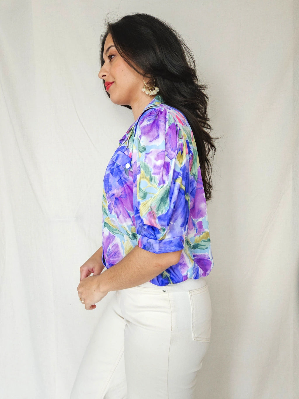 Delia - vintage blouse met bloemenprint | M